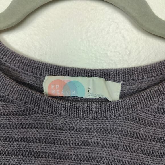 Free People Beach Imogene Sweater Womens‎ Small Purple Ribbed Oversized Slouchy - Picture 5 of 7
